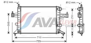 Фото Радіатор, охолодження двигуна AVA COOLING SYSTEMS OLA2303