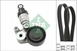 Фото Комплект ременя генератора Mazda 6/CX-5 2.5 12- (3PK817/6PK975) INA 529 0540 10