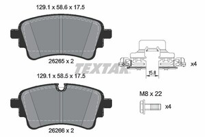 Фото Колодки гальмівні (задні) Audi A4/A5/Q5/Q7 2.0 TFSI/TDI/3.0 TDI 15- (TRW) Textar 2626503