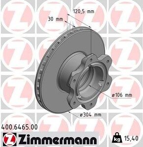 Фото Гальмівний диск Zimmermann 400.6465.00